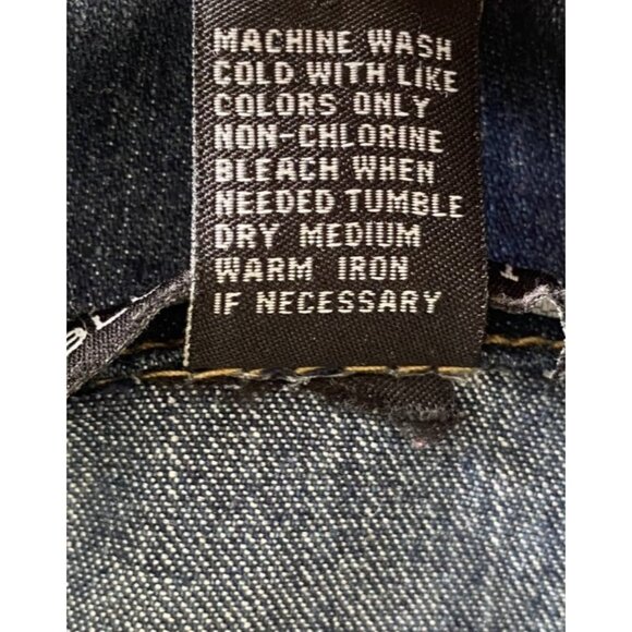 Blue Identity Denim Jacket Large Rhinestone Studded Button - Picture 5 of 5